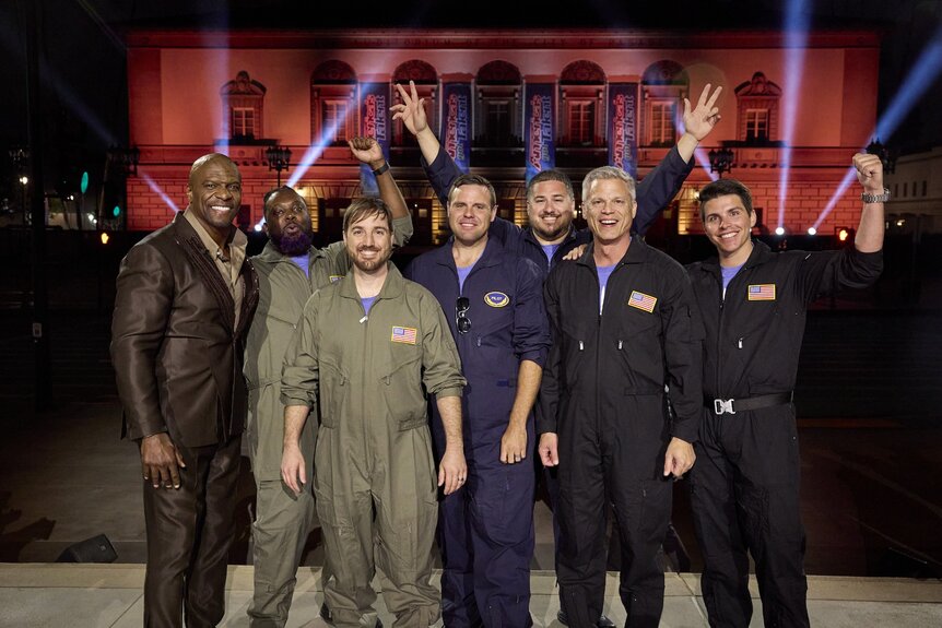 Terry Crews and Sky Elements smile on America's Got Talent Episode 1902.