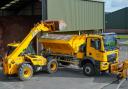 Cumberland Council gritter being stocked with salt