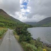 The road that runs alongside Wast Water has been closed