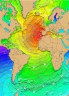 Tsunami travel time map for the November 1,1755 Lisbon, Portugal Earthquake