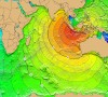 Tsunami travel time map for the August 27, 1883 Krakatau eruption