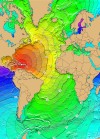 Tsunami travel time map for the October 11,1918 Puerto Rico Earthquake