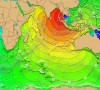 Tsunami travel time map for the December 26, 2004 Sumatra Earthquake