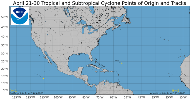  April 21-31 Tropical Cyclone Genesis Climatology