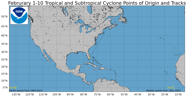  February 1-10 Tropical Cyclone Genesis Climatology