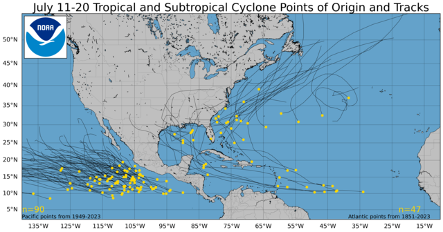  July 11-20 Tropical Cyclone Genesis Climatology