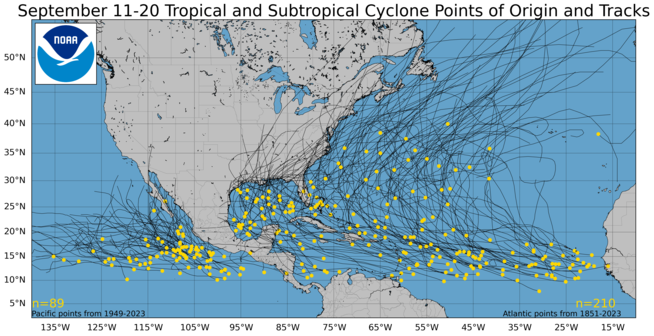  September 11-20 Tropical Cyclone Genesis Climatology