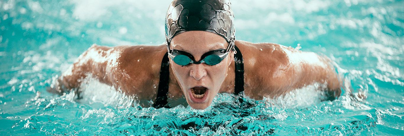 Professional female swimmer