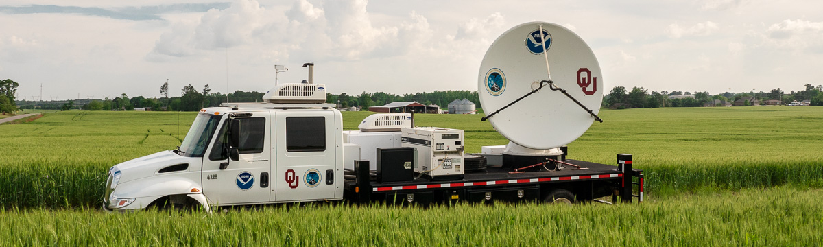 NO-XP radar truck in the field. No, really, in a field.