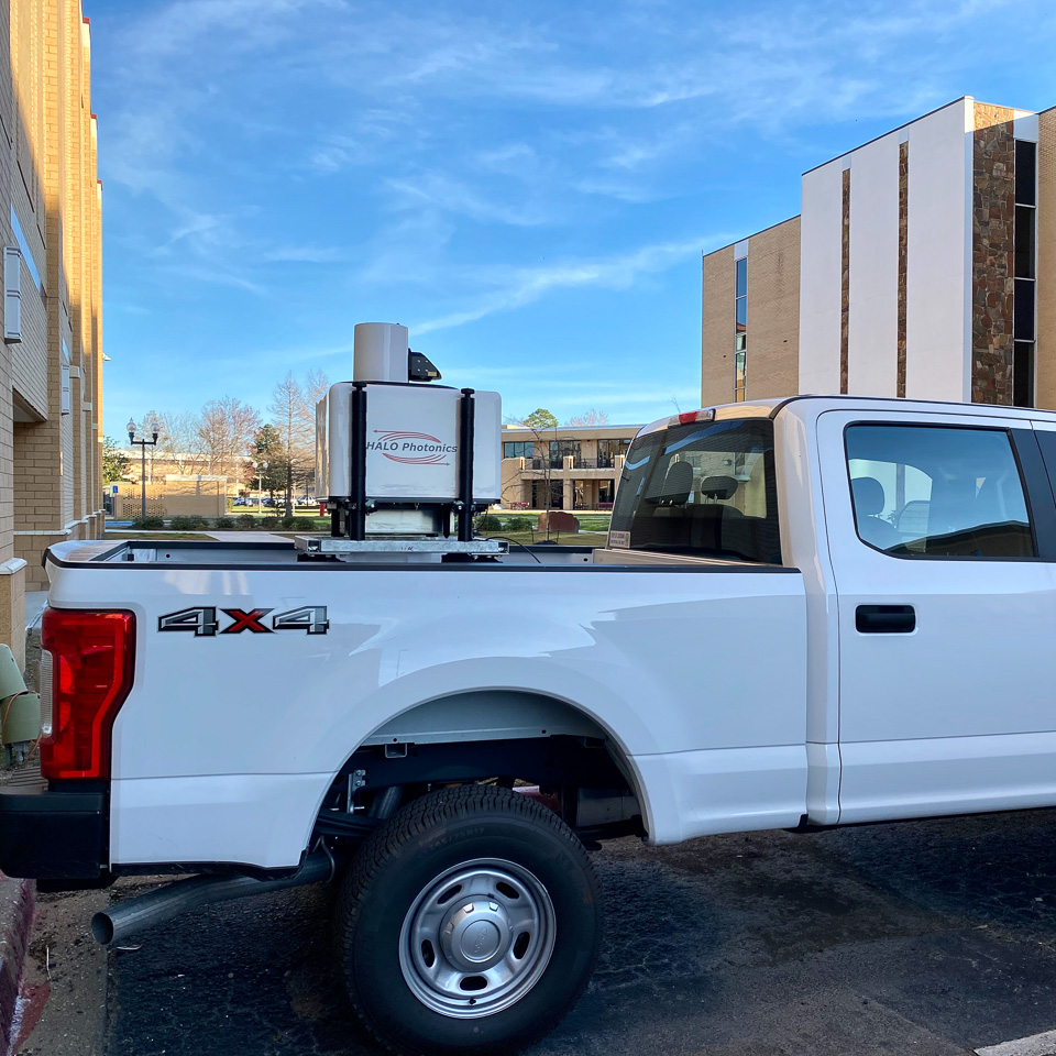 pickup truck with instrumentation in the bed