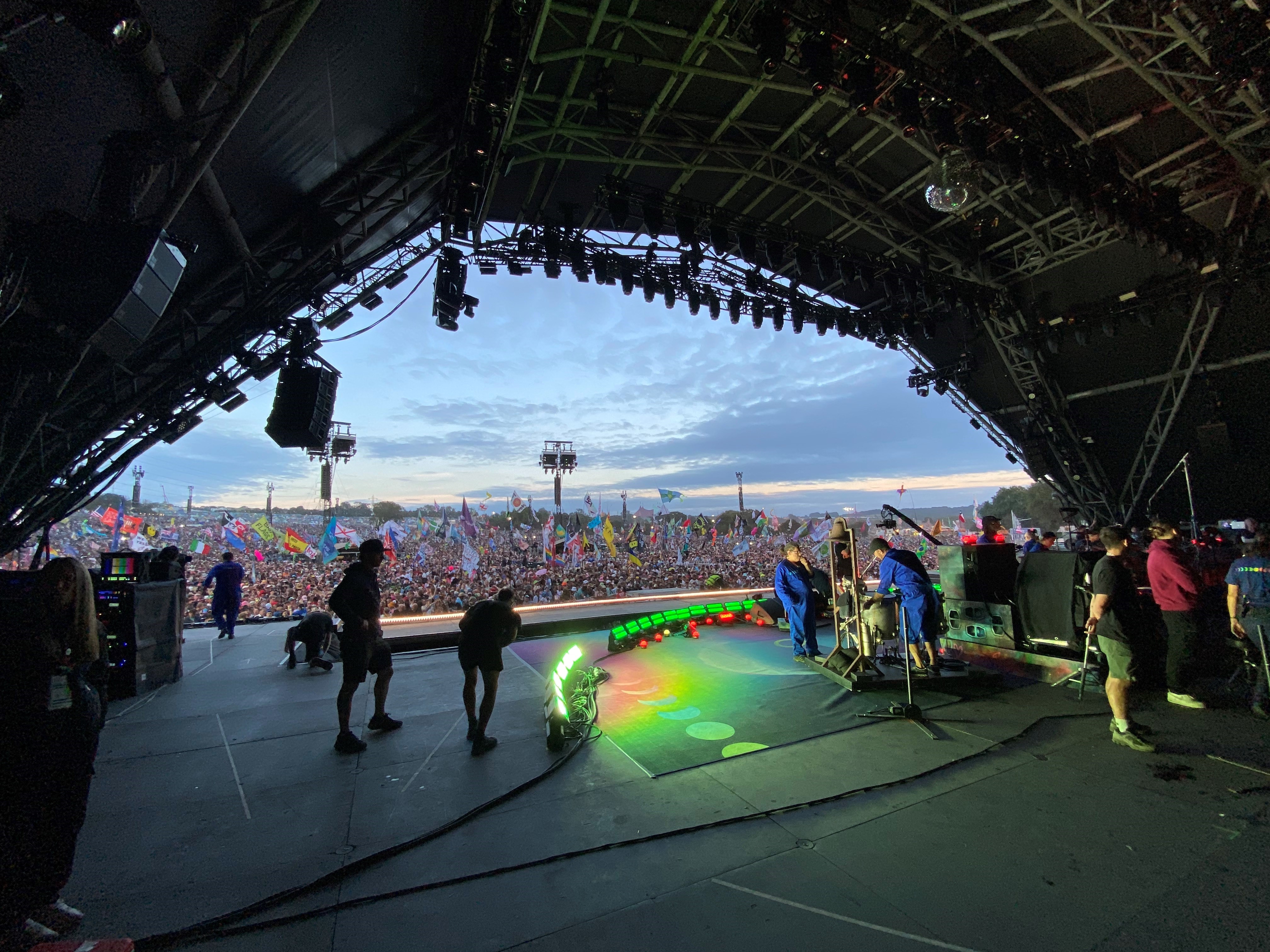 Backstage at Glastonbury