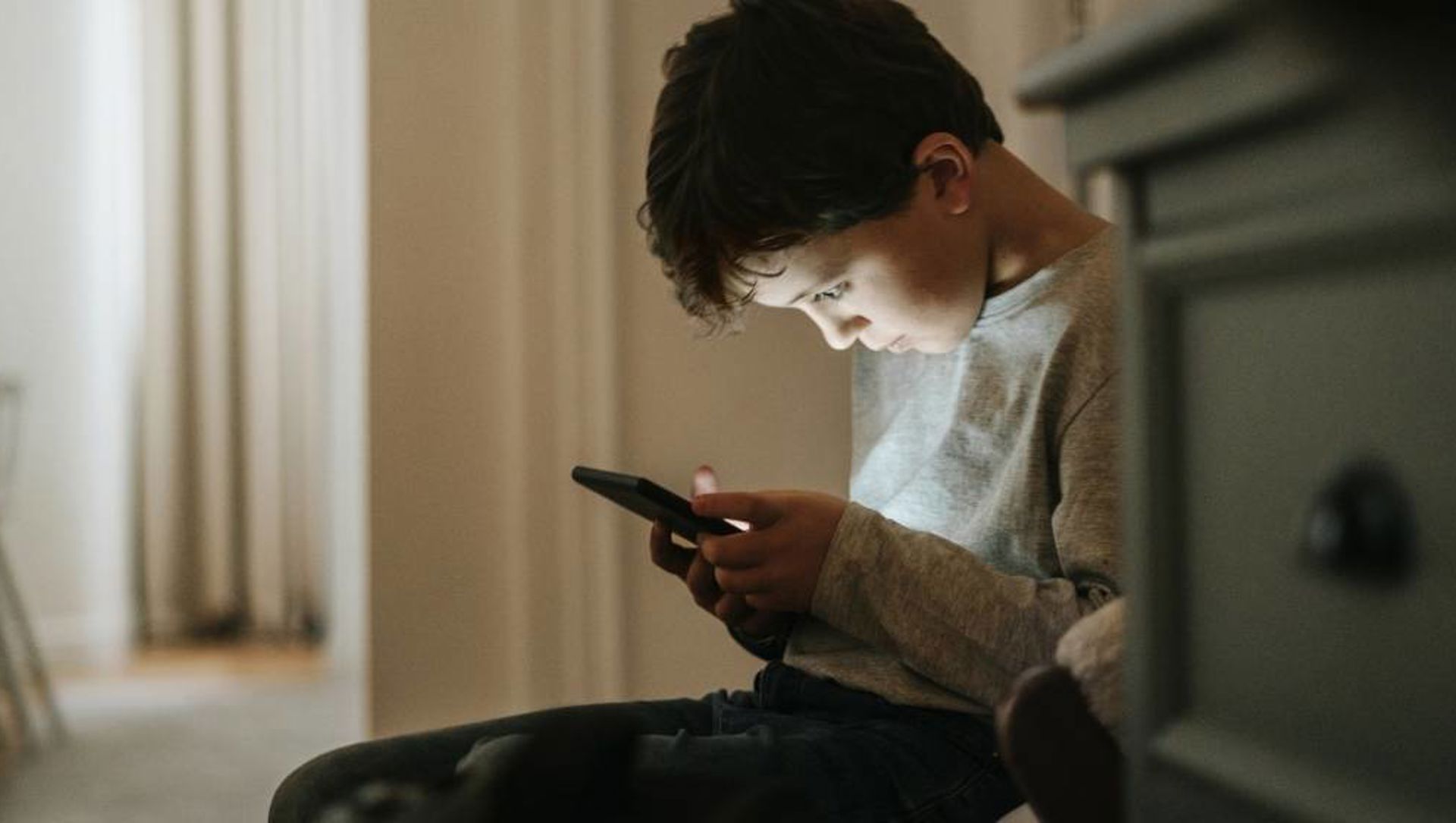 Child watching content on a tablet