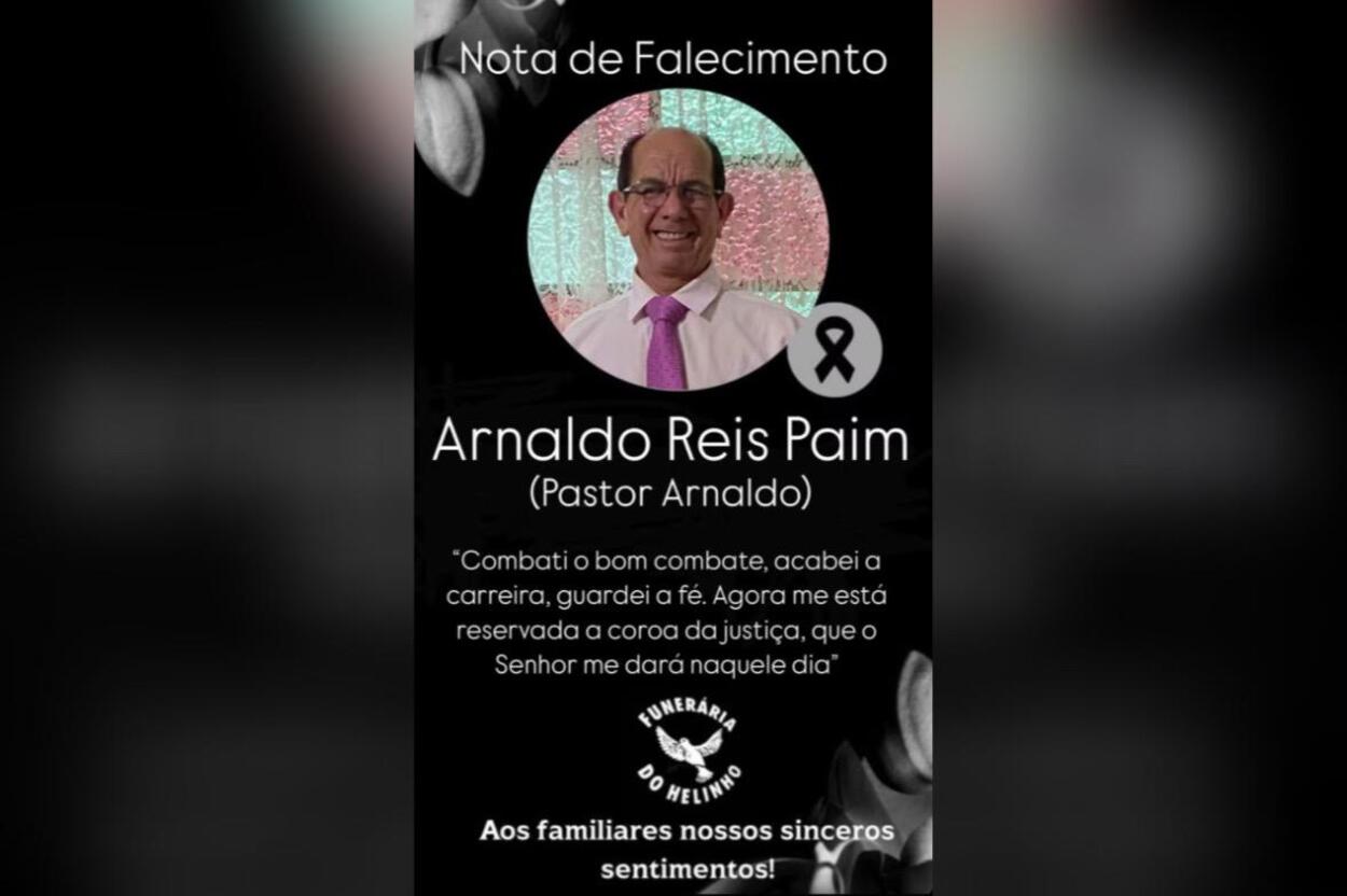 Pastor Arnaldo, que ministrava em Formiga, morreu aos 67 anos 