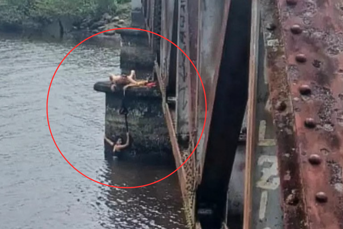 Jovem caiu de ponte de ferro, por onde passa um trilho de trem acima do rio Paraty