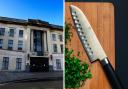 Oxford Crown Court and stock image of a knife