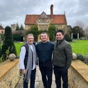 Oxford Mail reporter Ed Burnett (centre) had a special chat with Raymond Blanc (left) and Luke Selby (right) at Le Manoir.