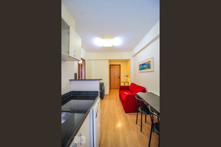 Sala e cozinha de apartamento para alugar com 1 quarto, 40m² em Centro, Belo Horizonte