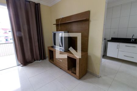 Detalhe da sala de apartamento para alugar com 2 quartos, 82m² em Caiçara, Praia Grande