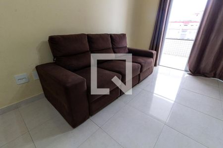 Detalhe da sala de apartamento para alugar com 2 quartos, 82m² em Caiçara, Praia Grande