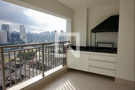 Varanda com churrasqueira de apartamento para alugar com 2 quartos, 72m² em Jardim Caravelas, São Paulo