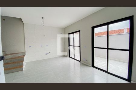 Sala - Sala de Jantar - Cozinha de casa de condomínio à venda com 2 quartos, 100m² em Vila Humaita, Santo André