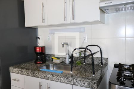 Cozinha de apartamento à venda com 1 quarto, 40m² em Nova Gerti, São Caetano do Sul