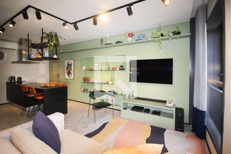 Sala de apartamento para alugar com 1 quarto, 48m² em Indianópolis, São Paulo