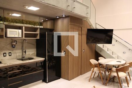 Sala e Cozinha de apartamento para alugar com 1 quarto, 77m² em Jardim Goiás, Goiânia