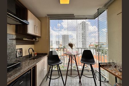 Varanda  de apartamento à venda com 3 quartos, 74m² em Vila Helena, Santo André