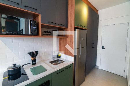 Cozinha de kitnet/studio para alugar com 1 quarto, 21m² em Vila Mariana, São Paulo