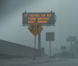 hurricane highway evacuation sign