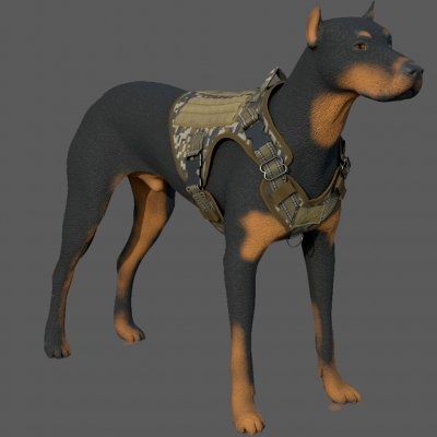 Tactical Vest For Dog 3D Model