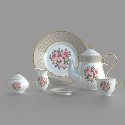 Tea Set 3D Model