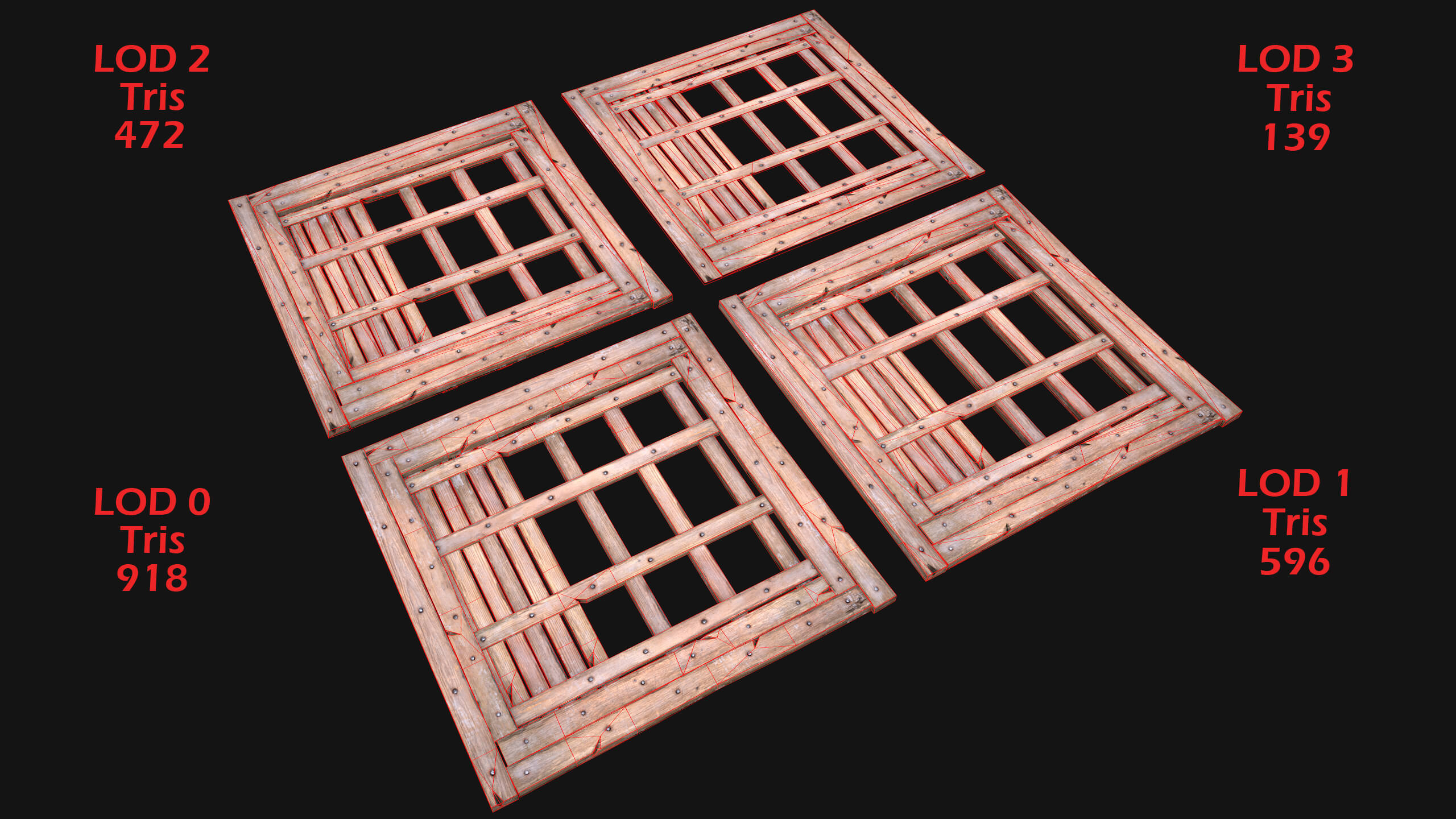 Wooden Roof Floor Medieval Pack 3D Model