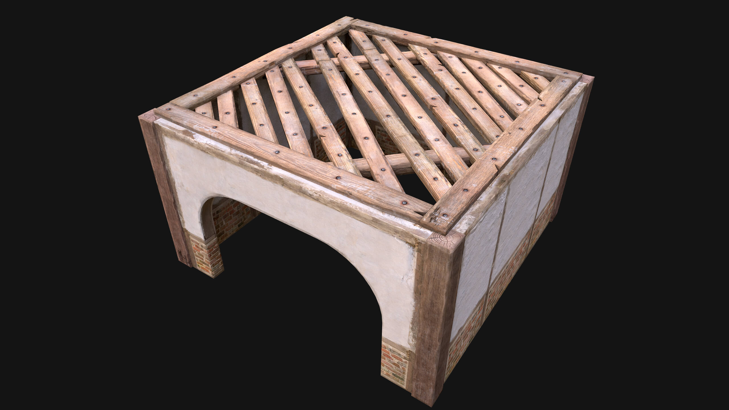 Wooden Roof Floor Medieval Pack 3D Model