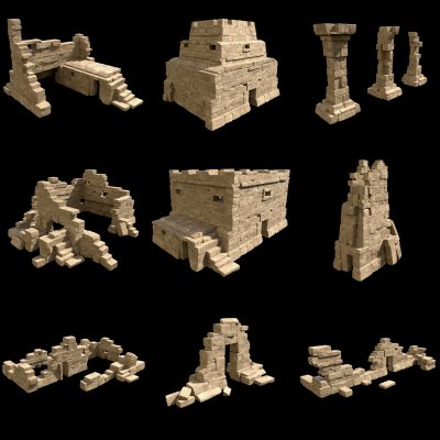 Arabic Desert Ruins Builder Pack 3D Model