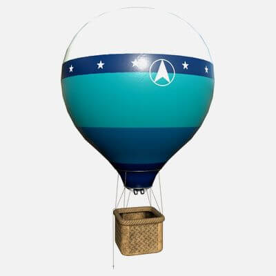 Hot Air Balloon 02 - Blue