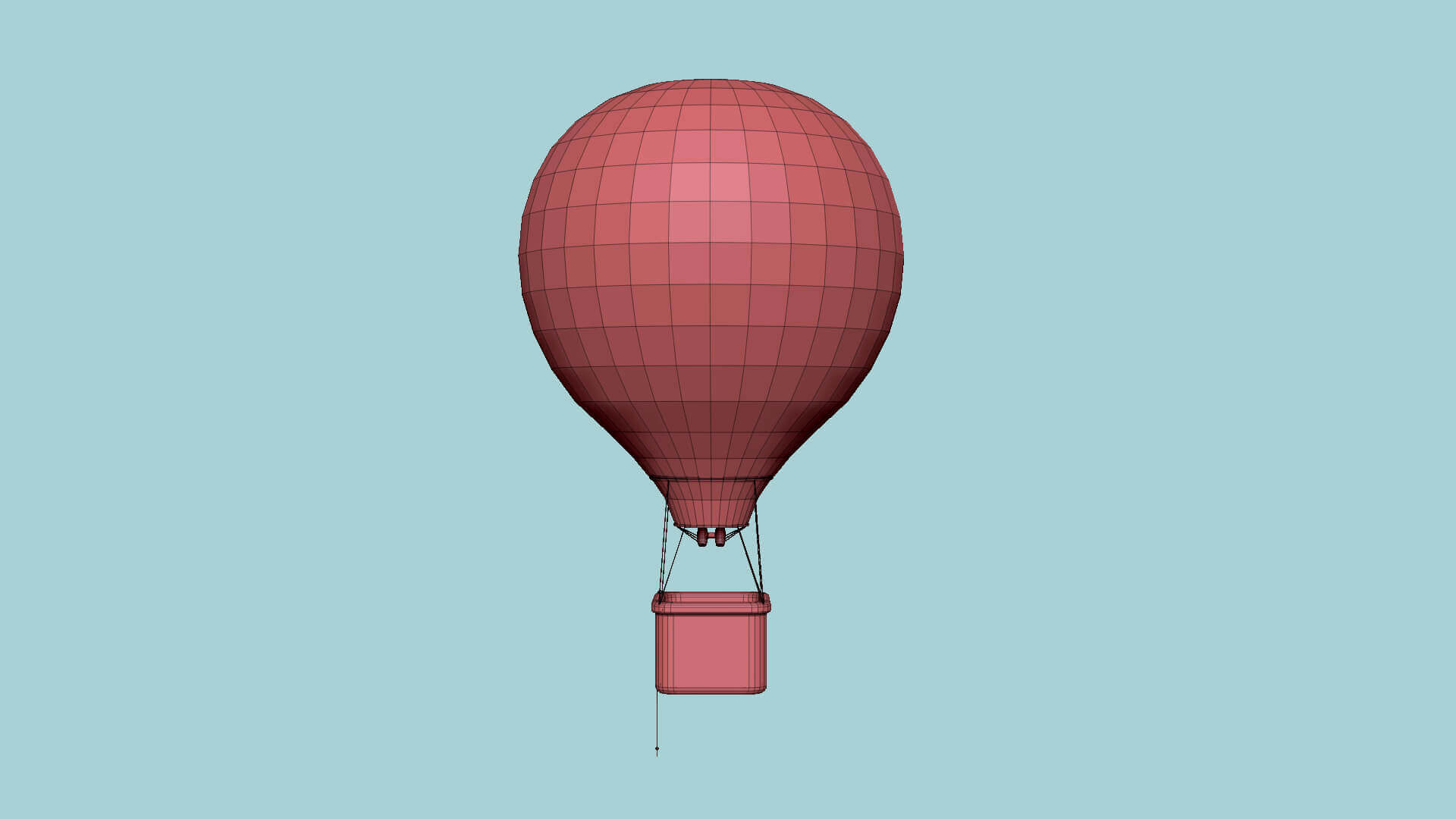 Hot Air Balloon 04 - Light Blue 3D Model