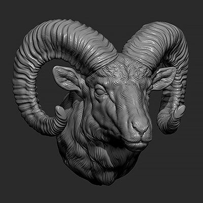 Big Horned Ram 3D Model