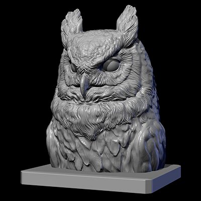 Owl Head 3D Model