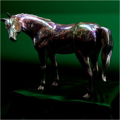 Realistic Horse Figure 3D Model