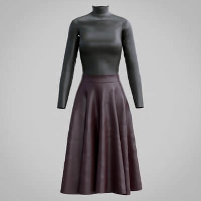 Leather Skirt and Top 3D Model