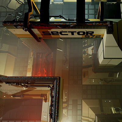 Topdown Sci-Fi Corridor Kit 3D Model