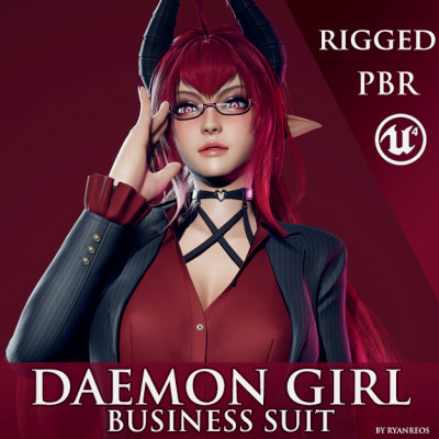 Daemon Girl - Business Suit 3D Model