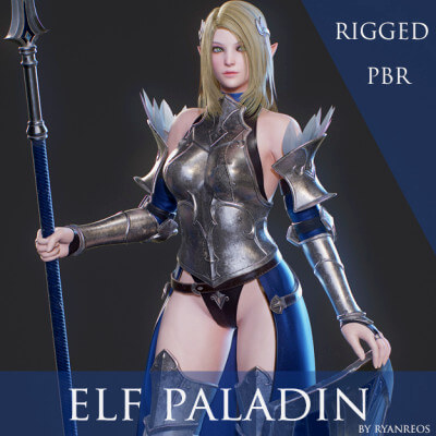 Elf Paladin 3D Model