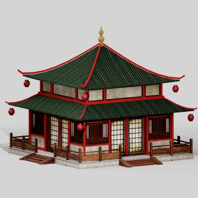 Asian Japanese Building 3D Model