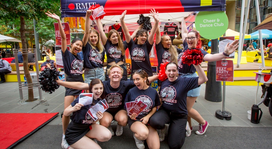 Group shot of RMIT's Cheer Club.