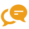 Icon illustration of two chat bubbles