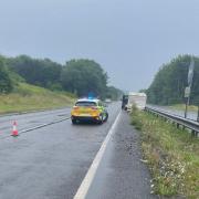 Carriageway blocked after caravan detaches on main road through Wiltshire