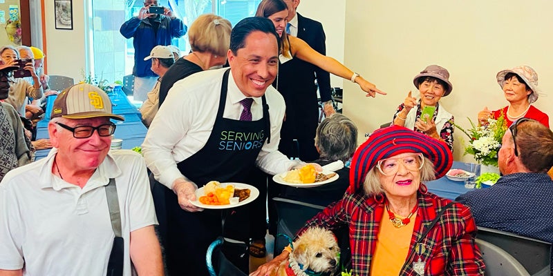 Mayor Todd Gloria serving seniors